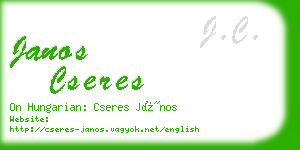 janos cseres business card